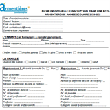 Fiche d'inscription scolaire 