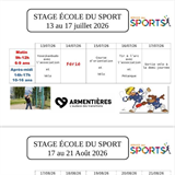 Planning d'activité de l'école du sport