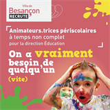 La Ville de Besançon recrute des animateurs périscolaires