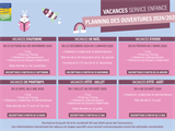 Planning d'ouverture pendant les vacances