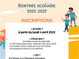 INSCRIPTIONS SCOLAIRES 2022-2023