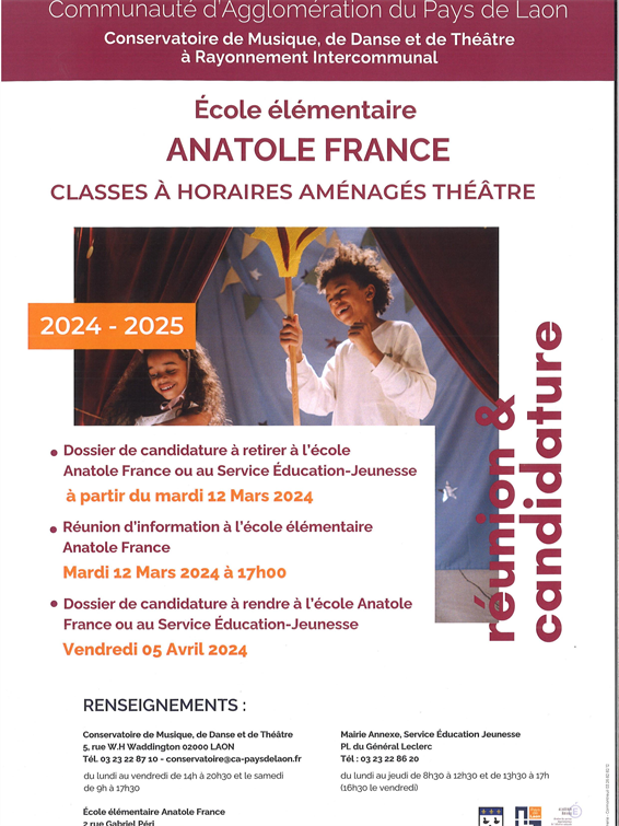 Inscriptions CHAT Anatole France