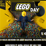 "Lego Day" le Mercredi 17 avril 2024 de 14h à 18h à la Salle des Fêtes