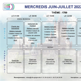 Plannings des mercredis de mai à juillet 2022