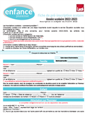 Fiche de pré-inscription scolaire 2022-2023