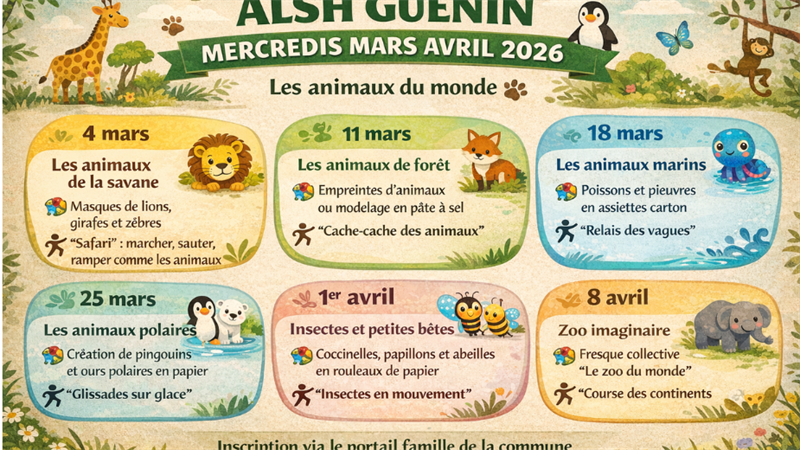 Programme ALSH Mercredis Mars-Avril 2026