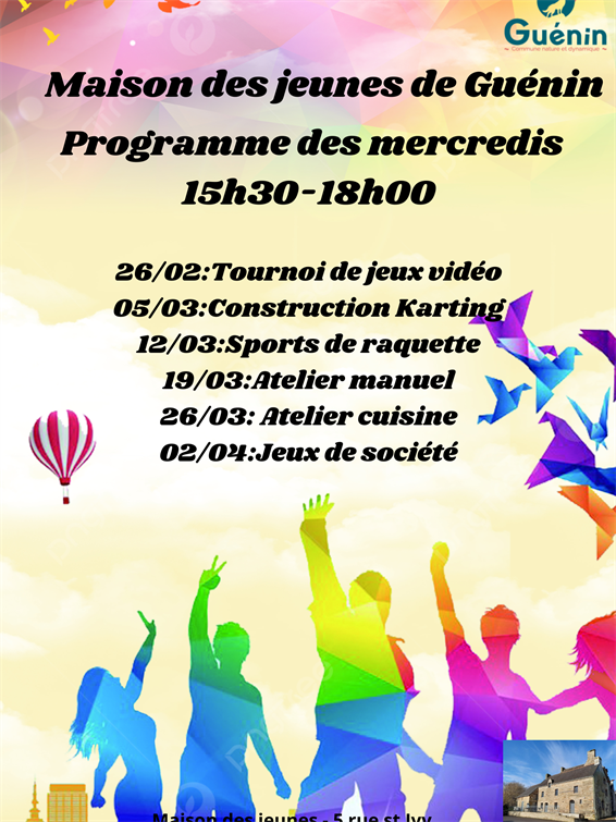 Programme Maison des jeunes Mars Avril 2025