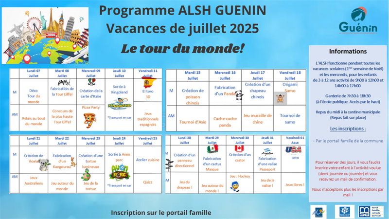 Programme ALSH été 2025 Juillet