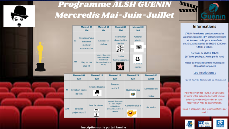 Programme mercredis ALSH GUENIN