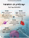 ESCALE JEUNES -Programme & ouverture réservations Vac. Pâques du 17/04 au 21/04/23