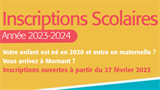 Ouverture des inscriptions scolaires