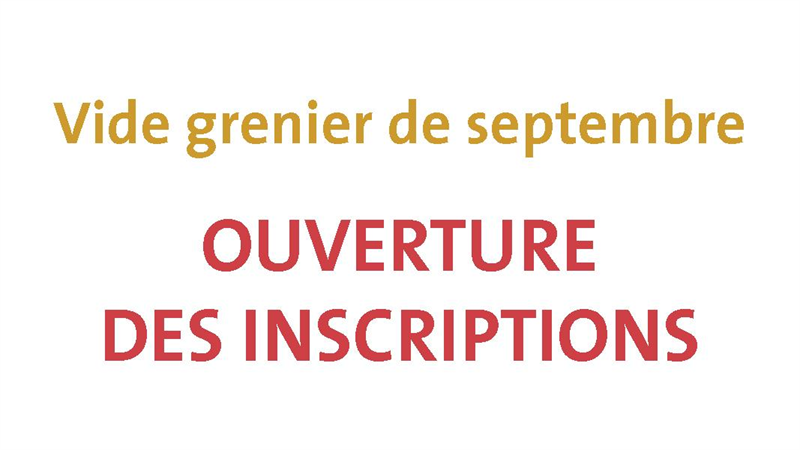 Inscriptions au vide grenier Inscriptions au vide grenier
