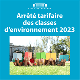 Arrêté tarifaire des classes d'environnement 2023