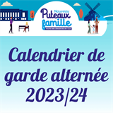 Calendrier de garde alternée 2023/2024