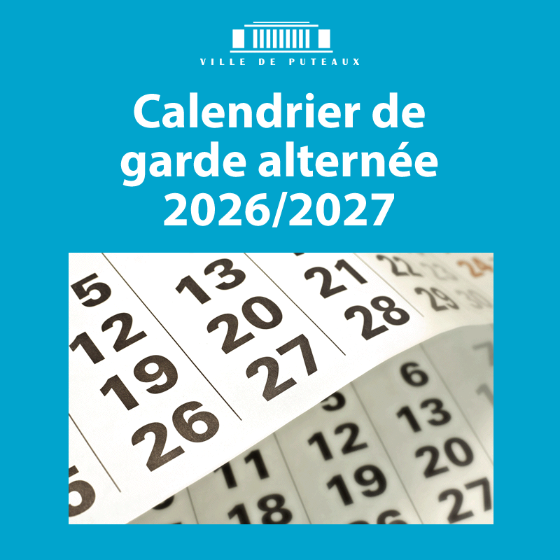 Calendrier de garde alternée 2026/2027