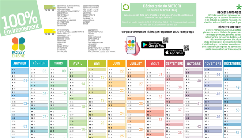 Planning des encombrants Planning des encombrants