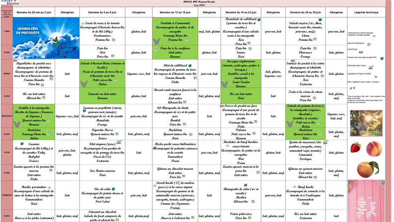 MENU CRECHE JUIN