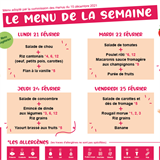 La restauration scolaire : retrouvez les menus de la cantine