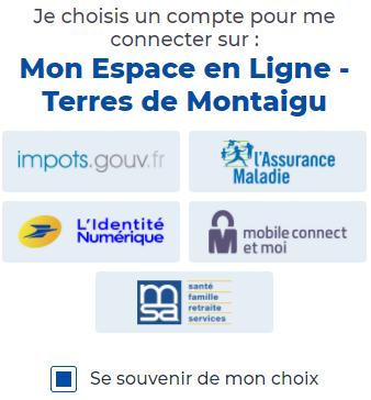 Image : Sélection service FranceConnect - Mon Espace en Ligne - Terres de Montaigu