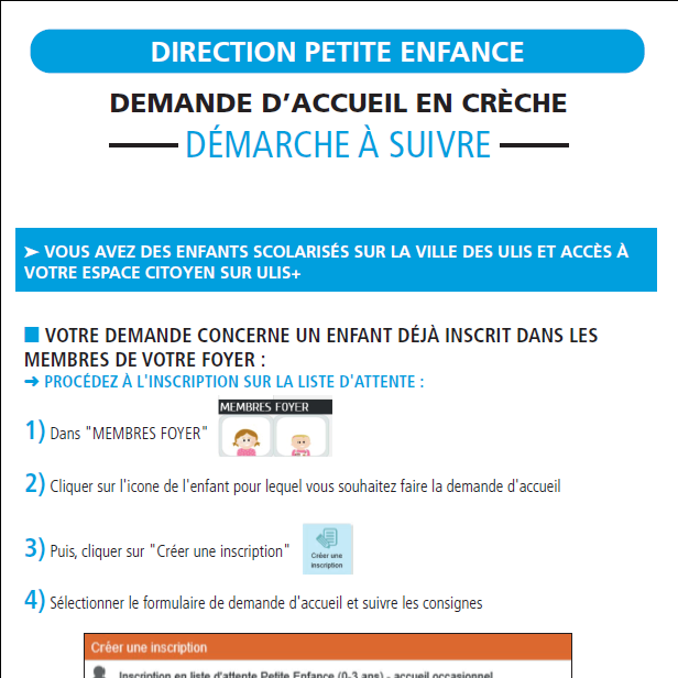 Demande d'accueil en crèche