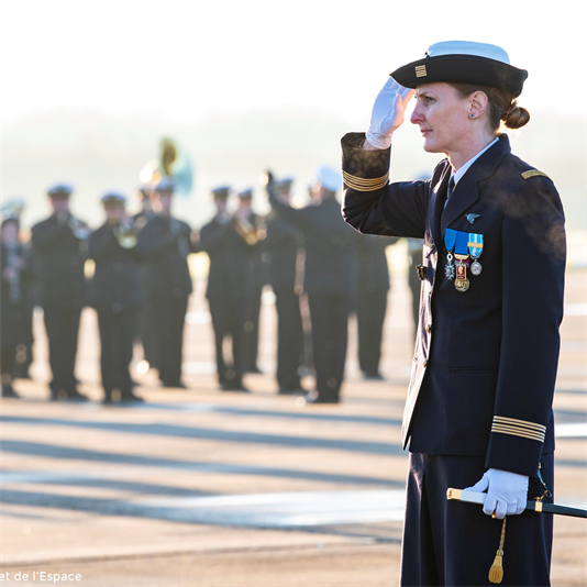 Colonel Géraldine Borrel, première commandant de la base aérienne 107 « sous-lieutenant Dorme »
